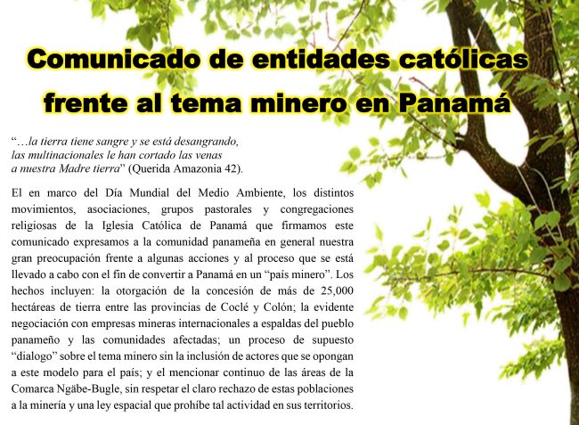 Comunicado de entidades católicas